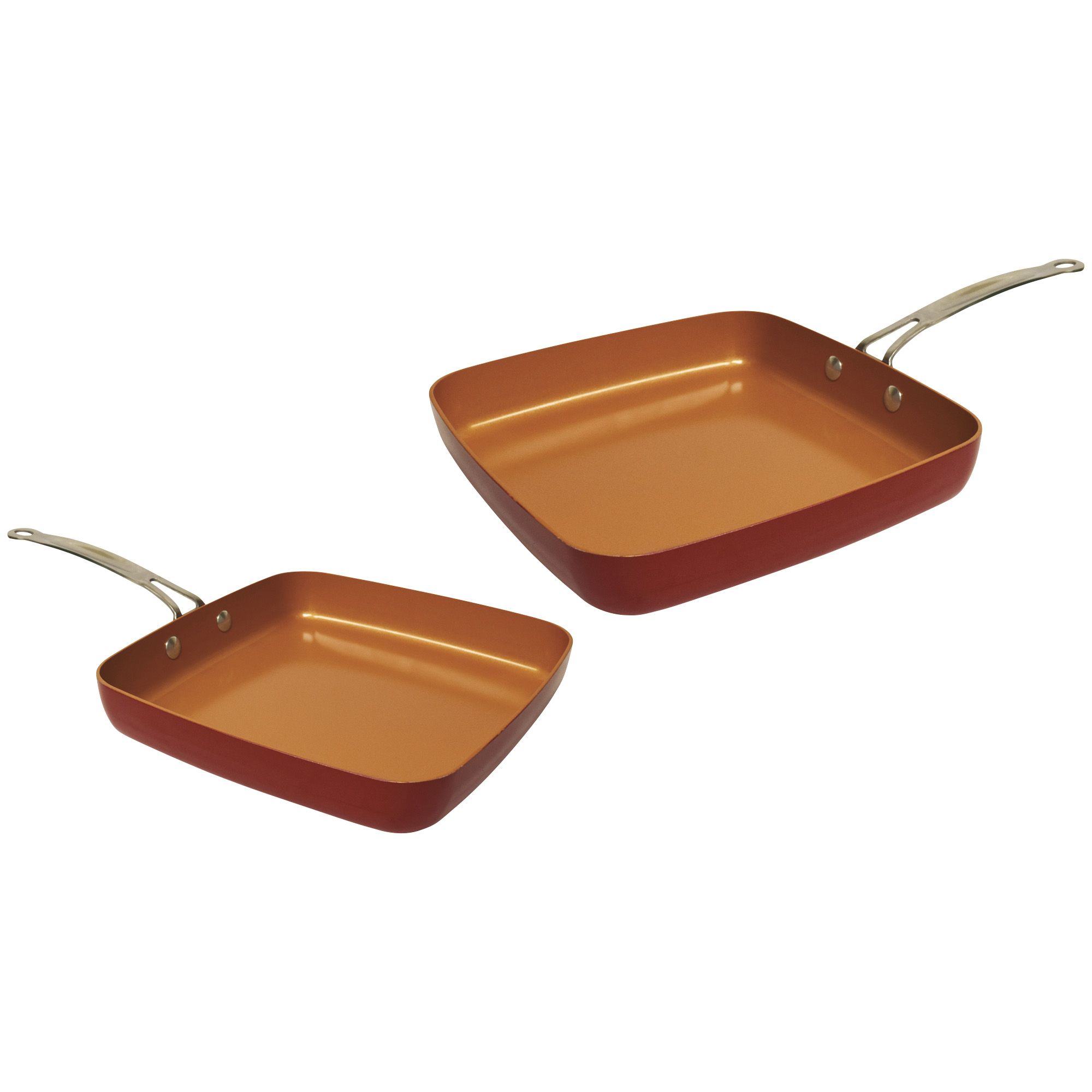 Fingerhut - Red Copper 10-Pc. Nonstick Ceramic Cookware Set