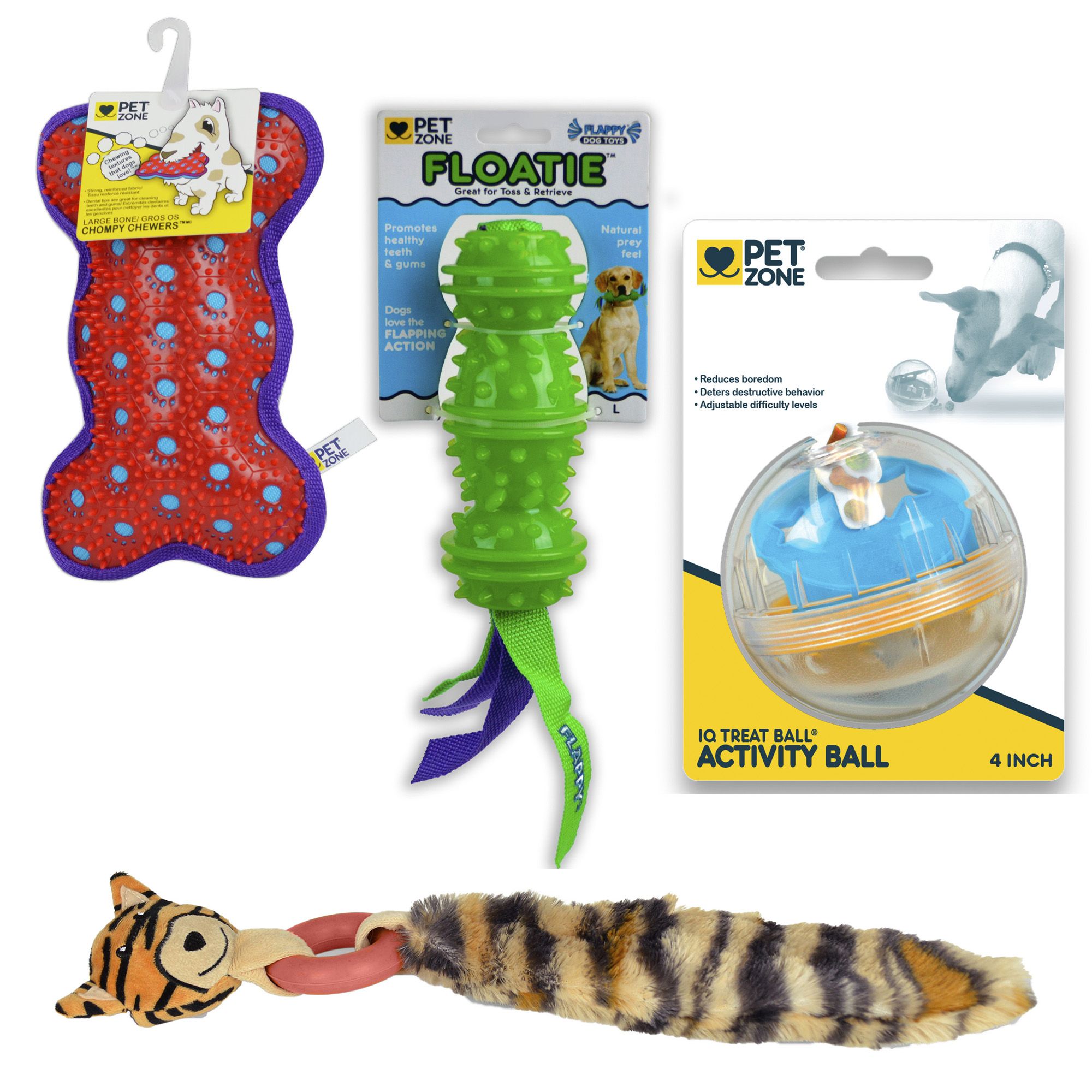 Ourpets Pet Zone 4 Pack Large Dog Toys
