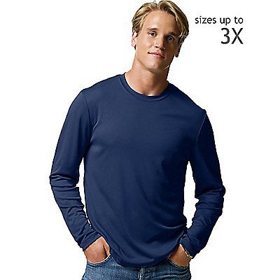 Hanes 482L Cool Dri Long Sleeve Performance T-Shirt - Deep Royal - S