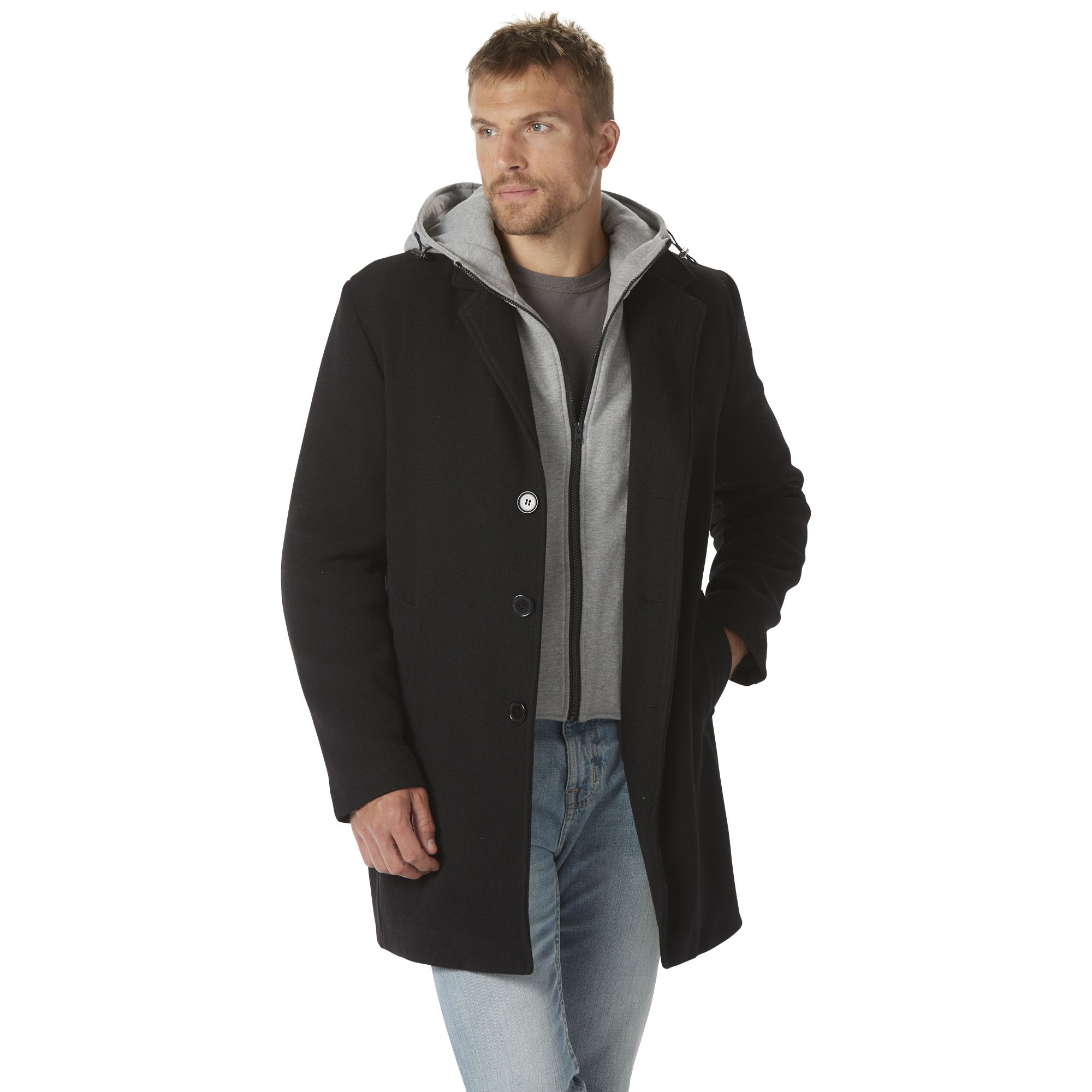 Fingerhut Nuvano Men s Big Tall 3 4 Length Coat with Removable