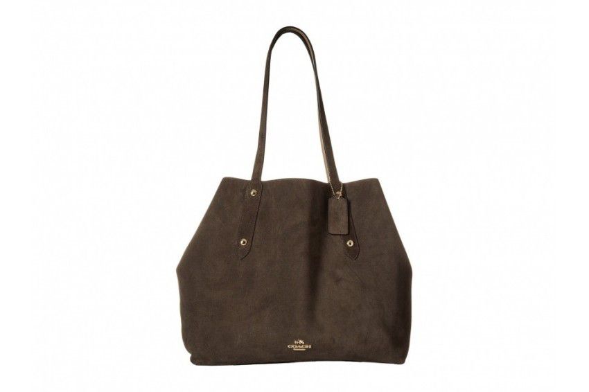 Coach reversible large market tote discount in suede and crossgrain leather