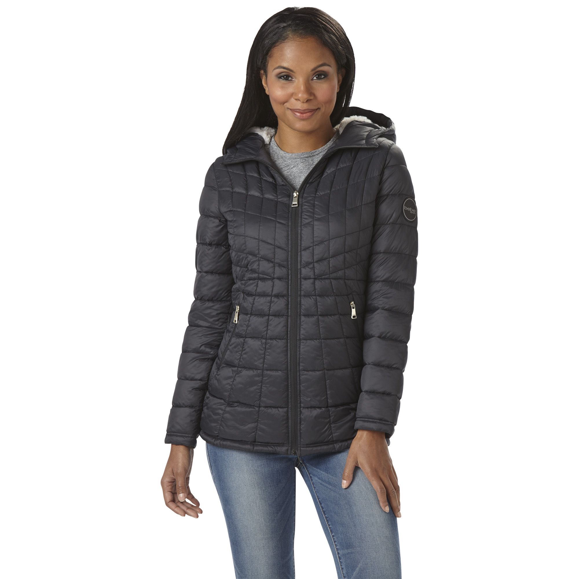 Fingerhut Bebe Sport Women s Plus Glacier Shield Quilted Hooded