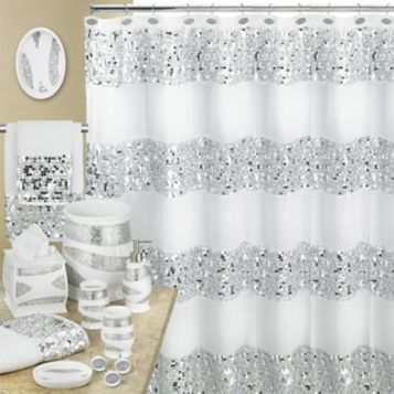 Fingerhut Sinatra Shower Curtain White