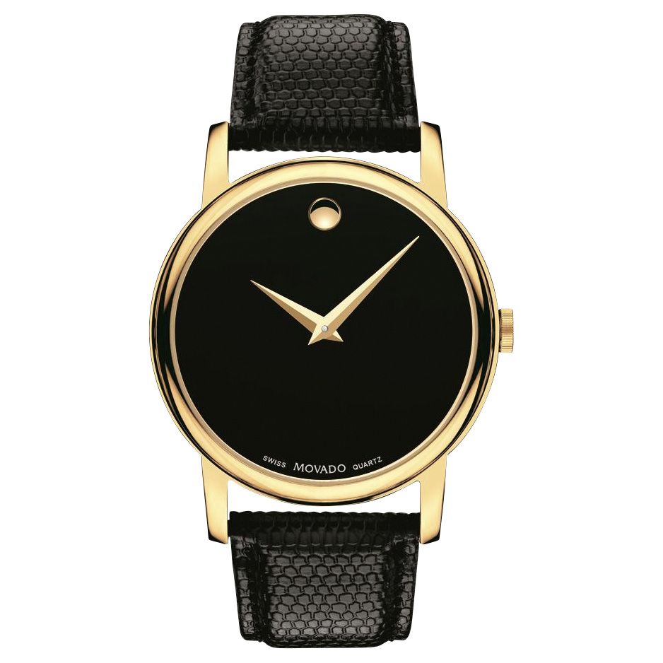 Black and gold shop movado mens watch