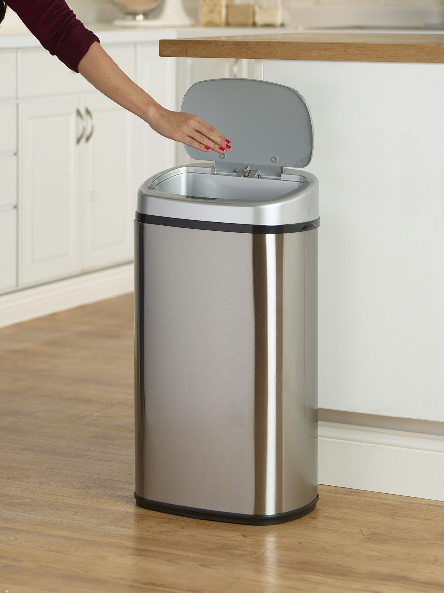 Fingerhut - Nine Stars 21-Gallon Motion-Sensor Trash Can