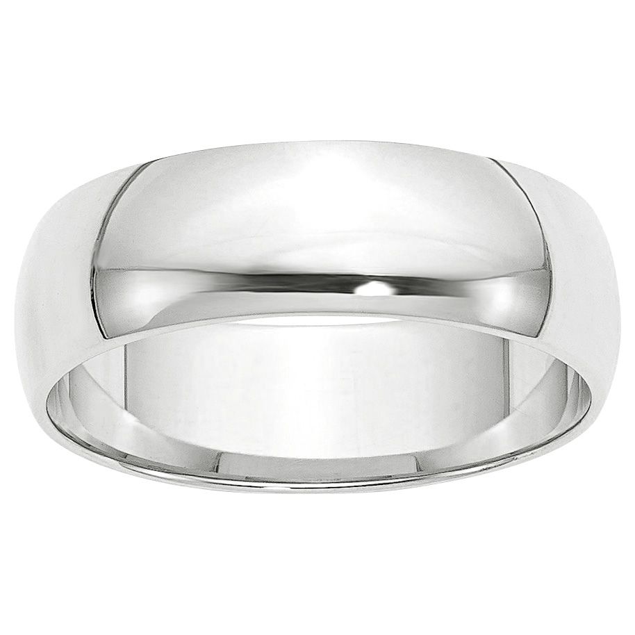 Fingerhut Oro Splendor 10k White Gold Unisex 6mm Lightweight Polished Half Round Wedding Band