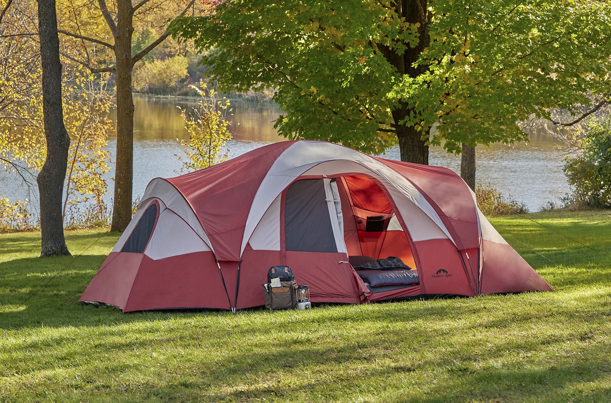 Fingerhut - 18' x 18' 3-Room Dome Tent (Sleeps 16)