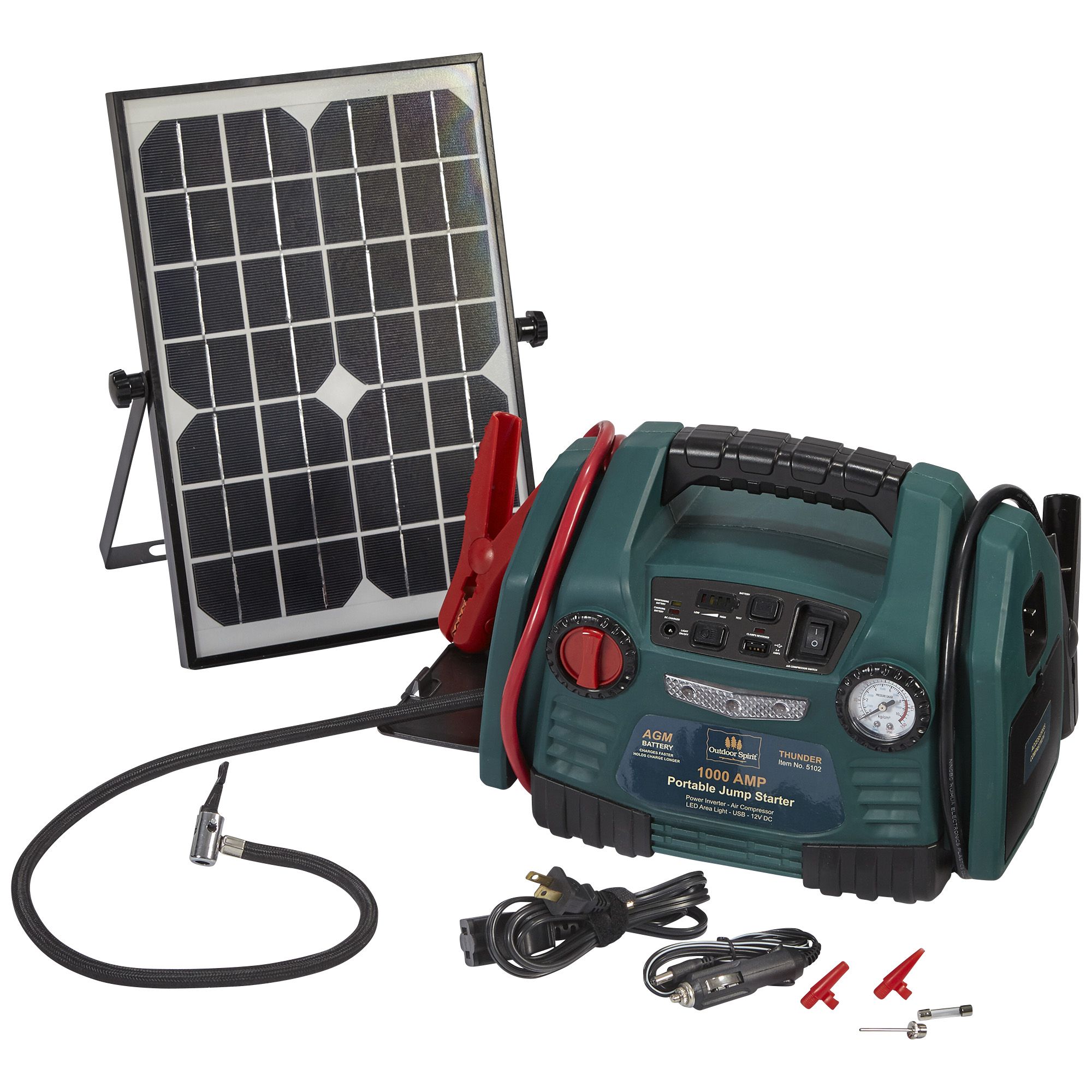 Fingerhut - Outdoor Spirit 6-in-1 Power Station with Solar Panel