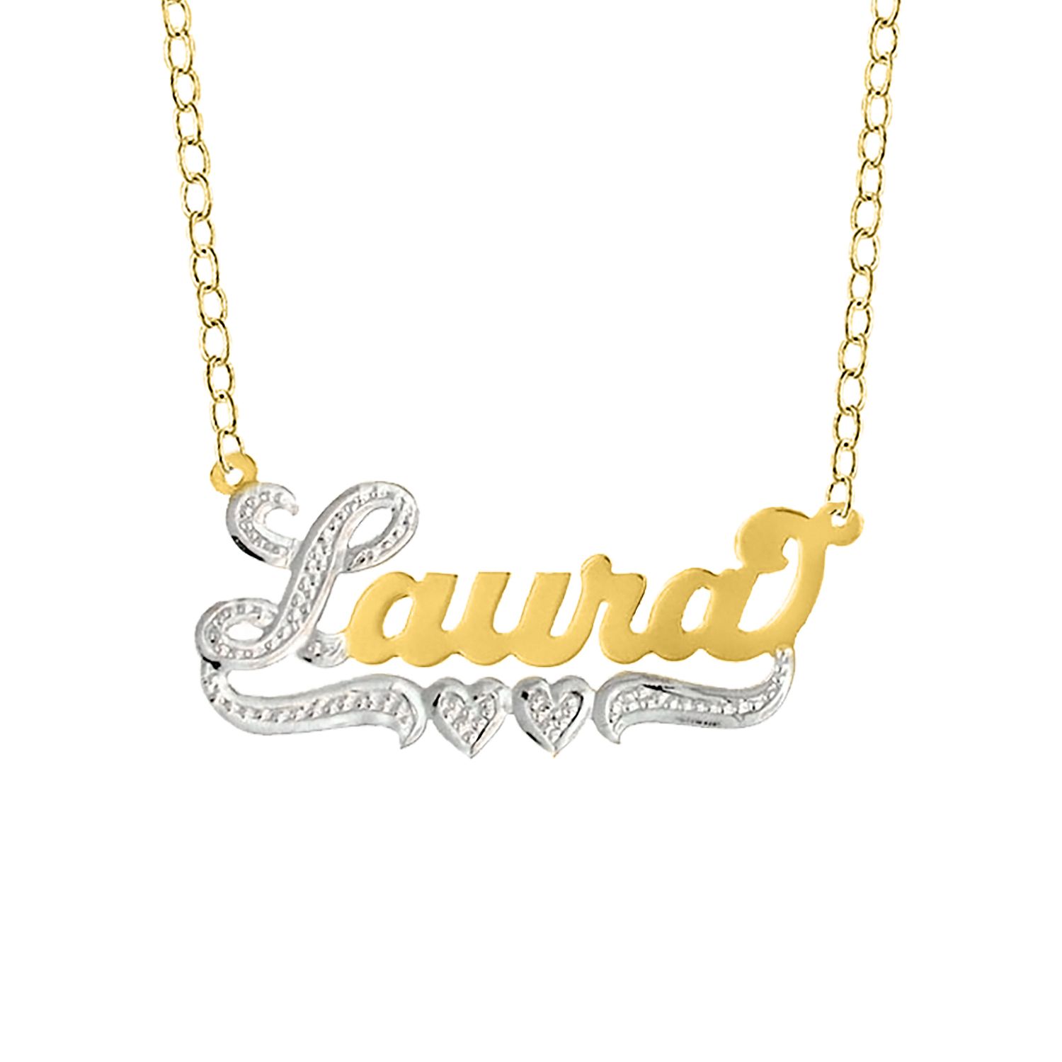 Fingerhut Jay Aimee Designs 14k Gold Plated Sterling Silver Personalized Name Pendant Necklace