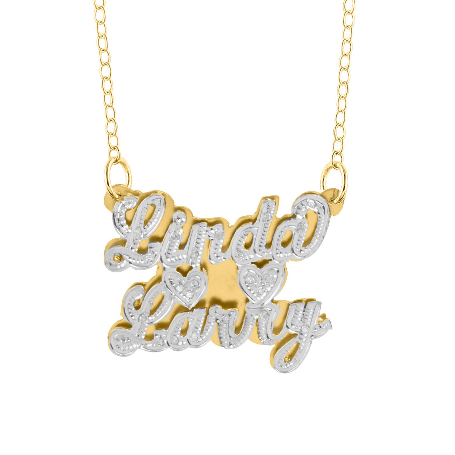 Jay Aimee Diamond Cut Nameplate Necklace