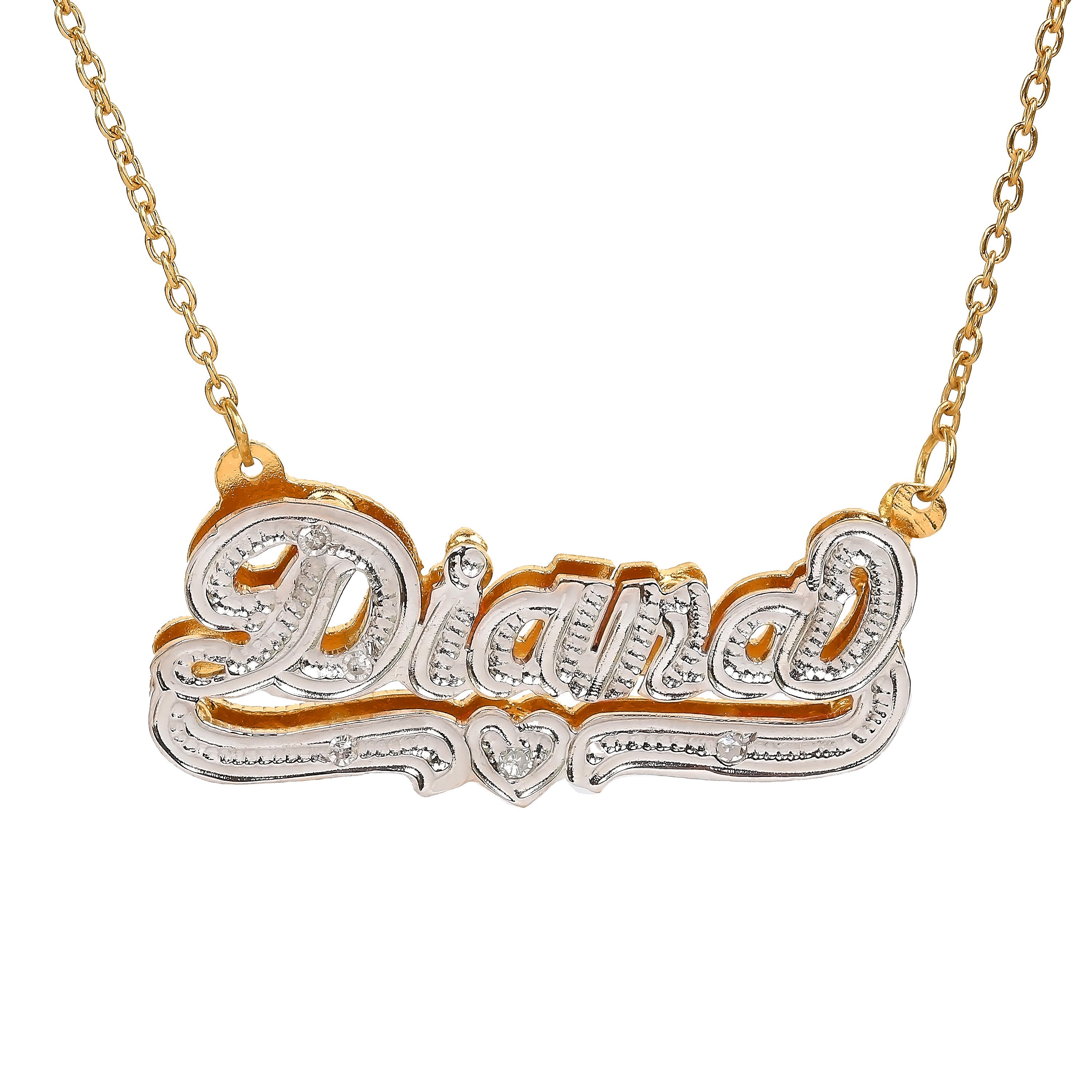 Jay Aimee Diamond Cut Nameplate Necklace