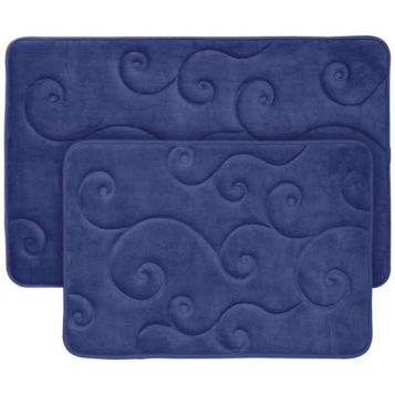 2 PC Memory Foam Bath Mat Set by Lavish Home Taupe