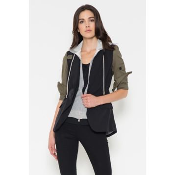 Fate Women s Blazer Jacket with Detachable Sleeveless Hoodie