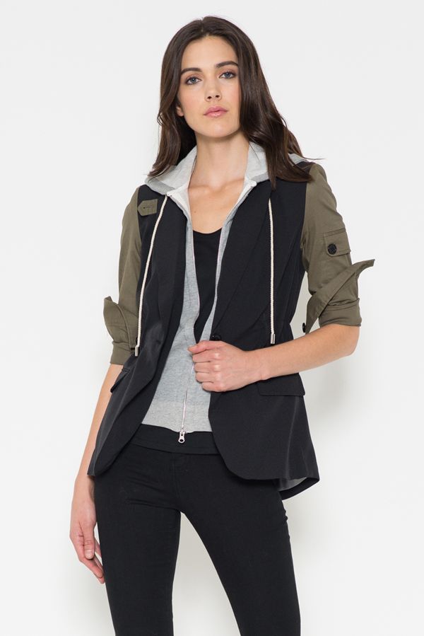 Women's blazer with discount hoodie