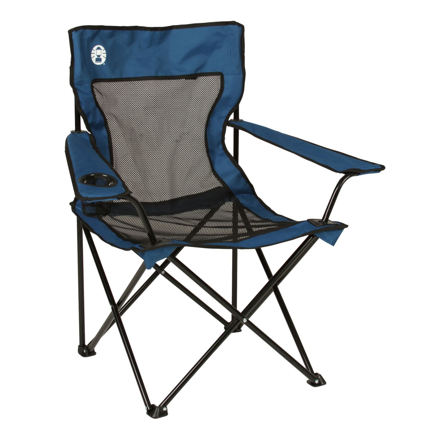 Mesh Back Quad Camping Chair Blue