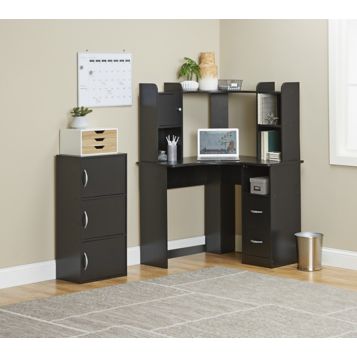 Fingerhut Alcove Corner Computer Desk With Hutch Black