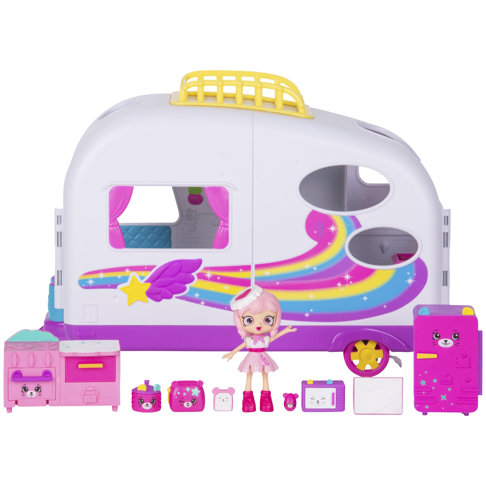 Fingerhut - Shopkins Happy Places Rainbow Beach Happy Campervan with FREE Lil' Shoppie Doll or Unicorn