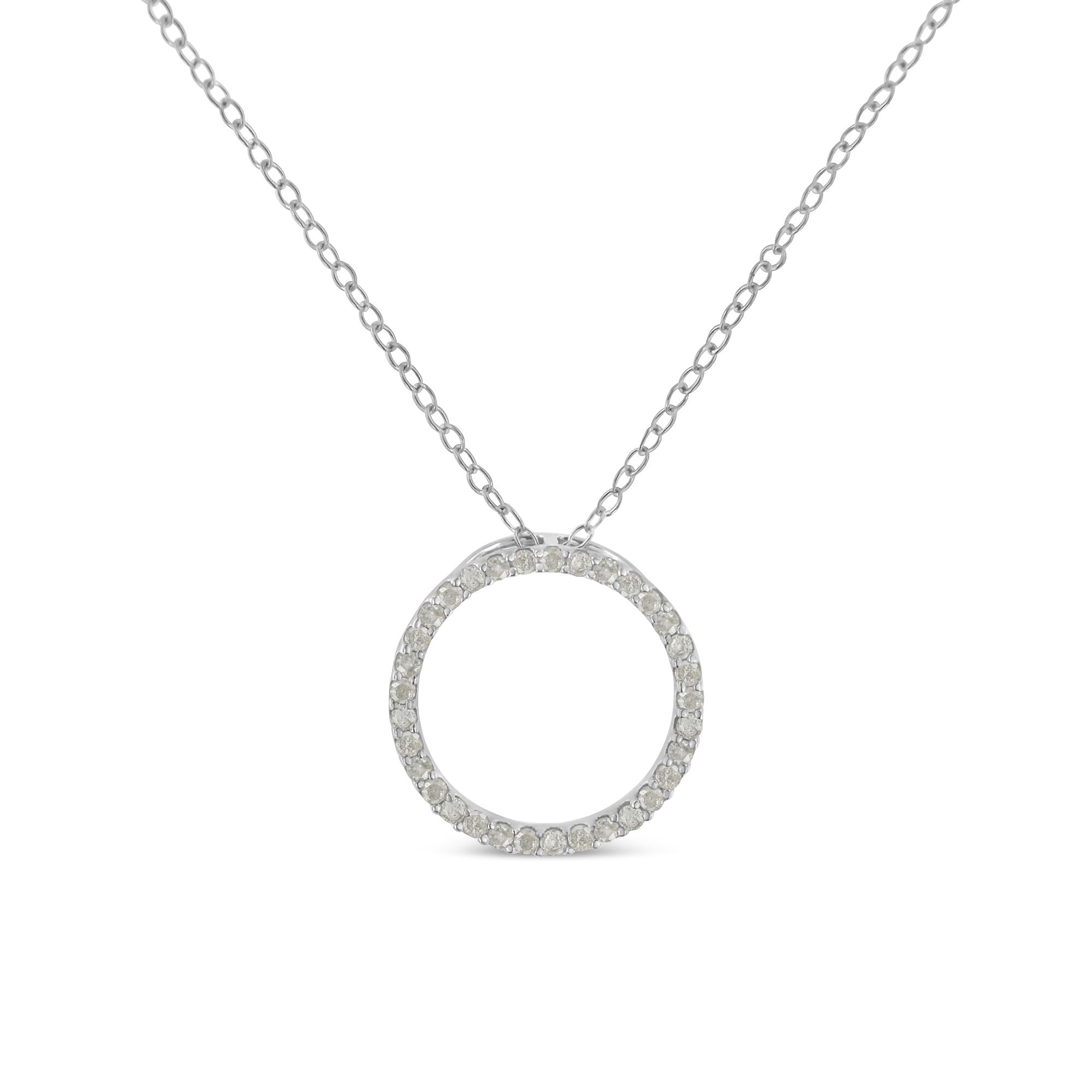 Fingerhut - Original Classics Sterling Silver 1/3 ct tw Diamond Open Circle  Necklace