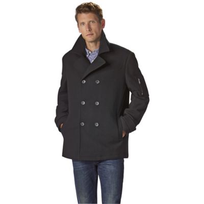 big and tall navy pea coat