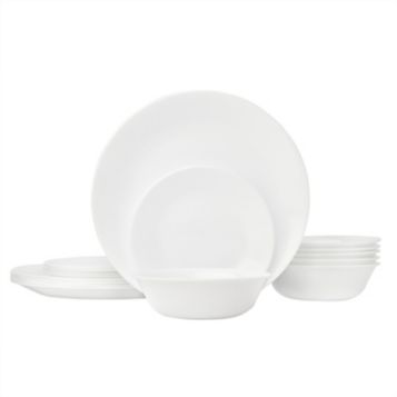 Corelle Livingware Winter Frost 18 Piece Dinnerware Set, White