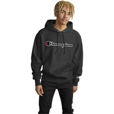 champion reverse weave script pullover hoodie