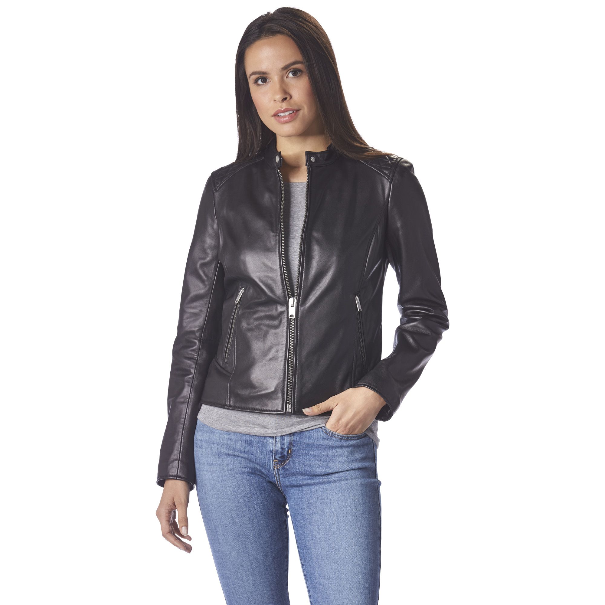 Andrew marc lambskin hot sale leather jacket