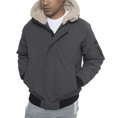 sean john men's long hooded bomber jacket