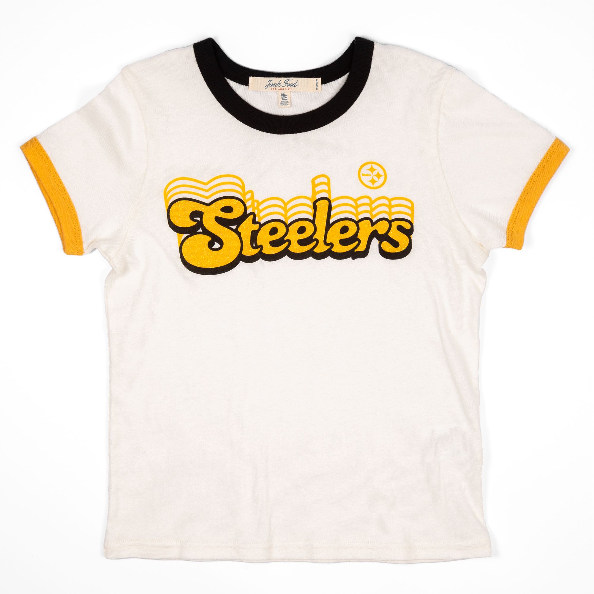 Fingerhut - Junk Food Girls' Retro Ringer T-Shirt - Steelers