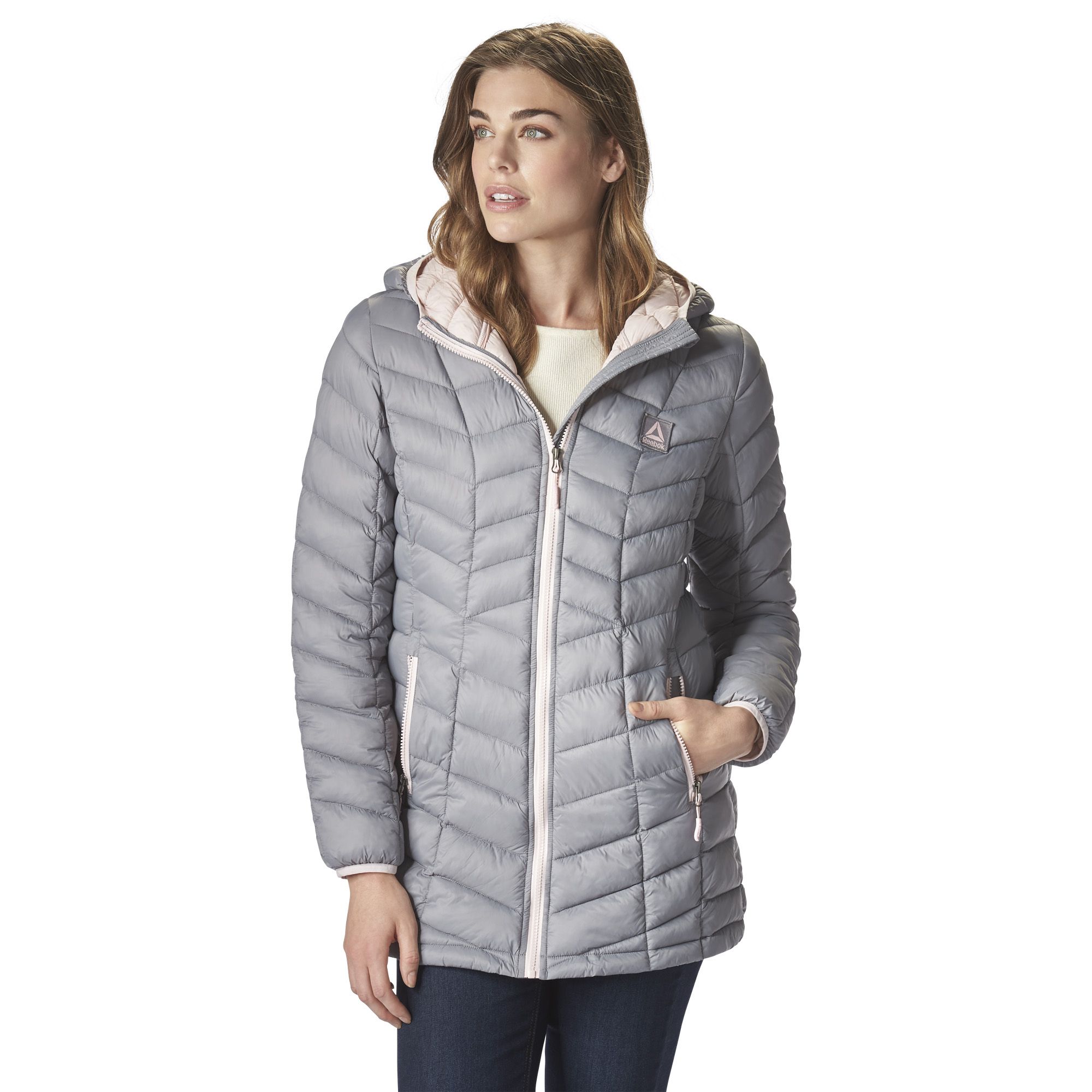 Reebok glacier shield quilted hooded sales jacket