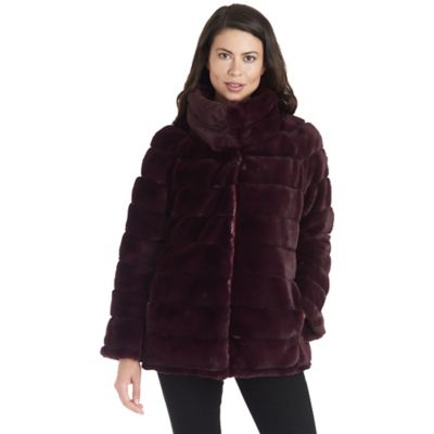 kensie reversible faux fur coat