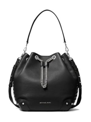 alanis large pebbled leather bucket bag