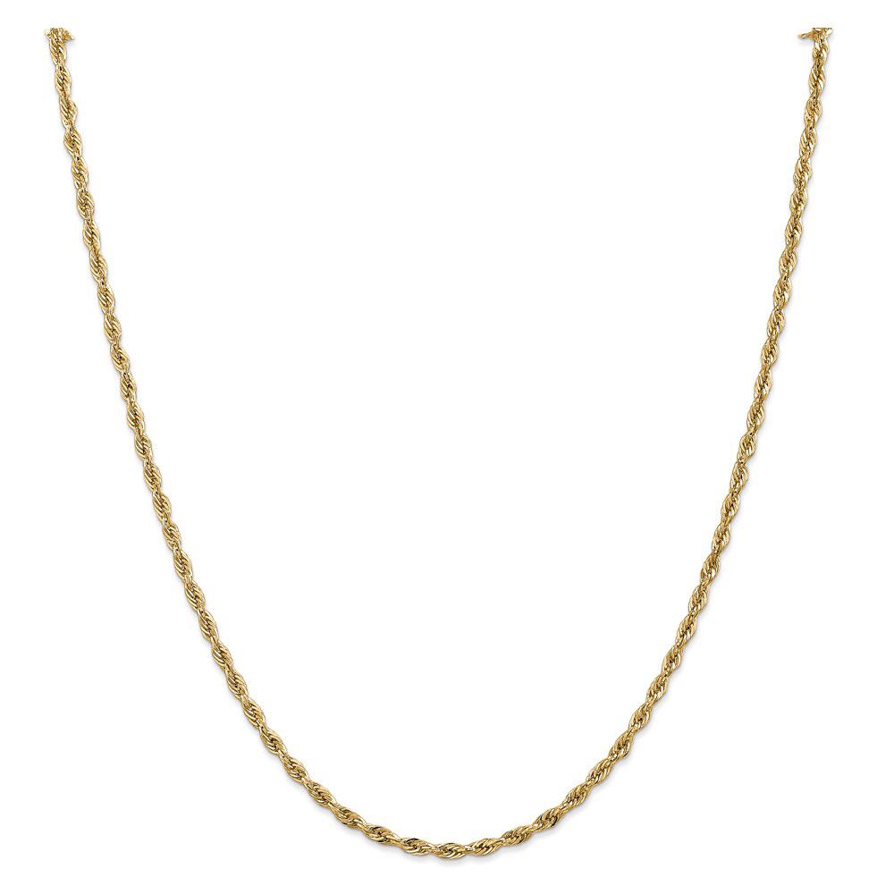 Solid Rope Chain Necklace 10K Yellow Gold 24