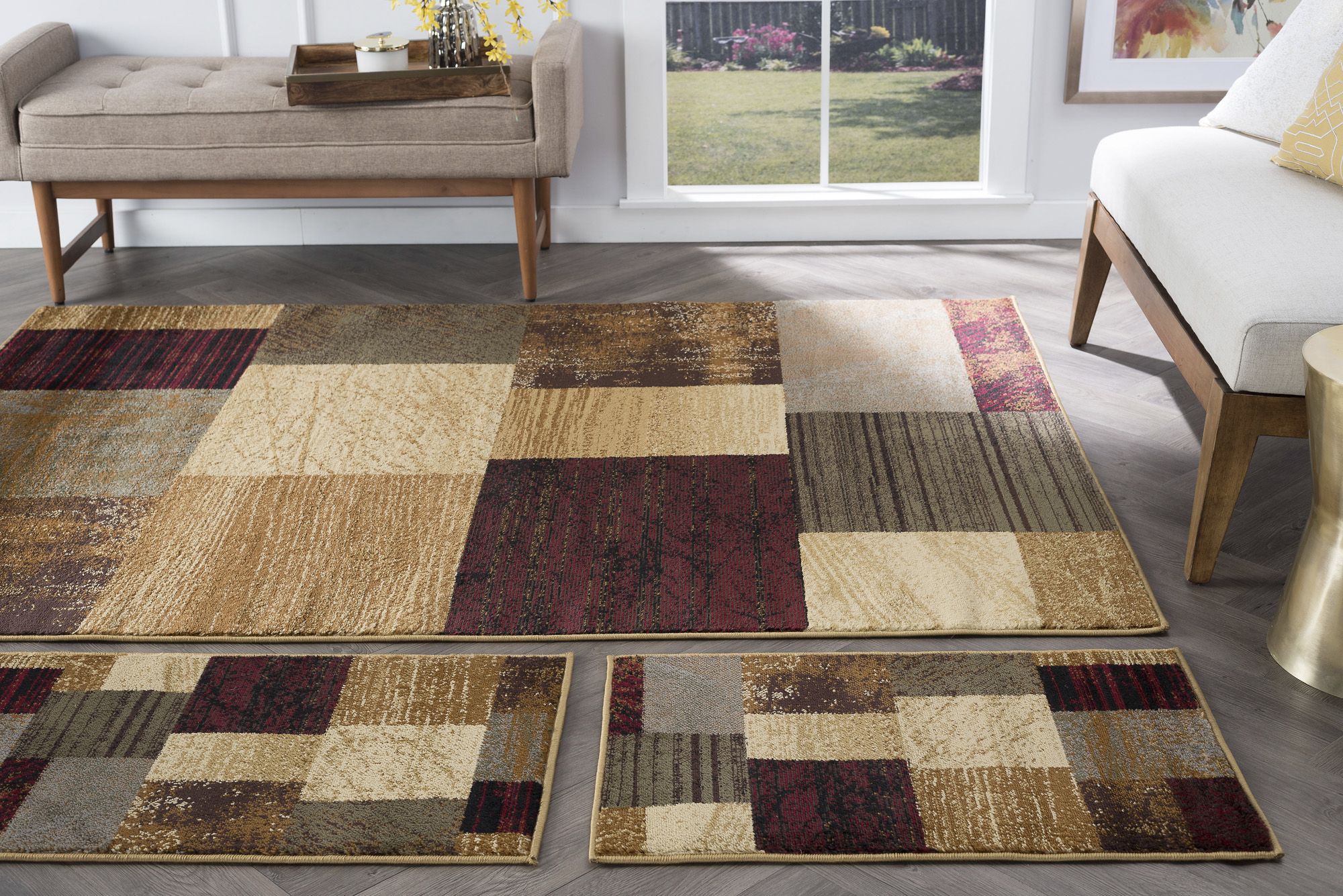 Tayse Rugs Brodie Contemporary 3 Pc, Accent Rug Sets
