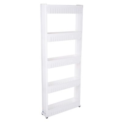 Hastings Home 5 Tiered Narrow Rolling Storage Shelves