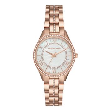 Fingerhut - Michael Kors Women's Lauryn Rose Goldtone Stainless Steel  Crystal Watch