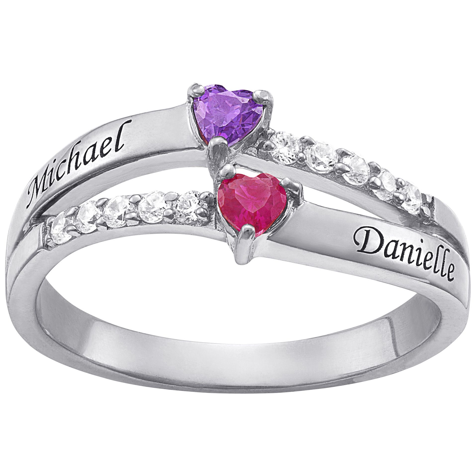 Fingerhut - Sterling Silver Personalized Heart-Shaped CZ