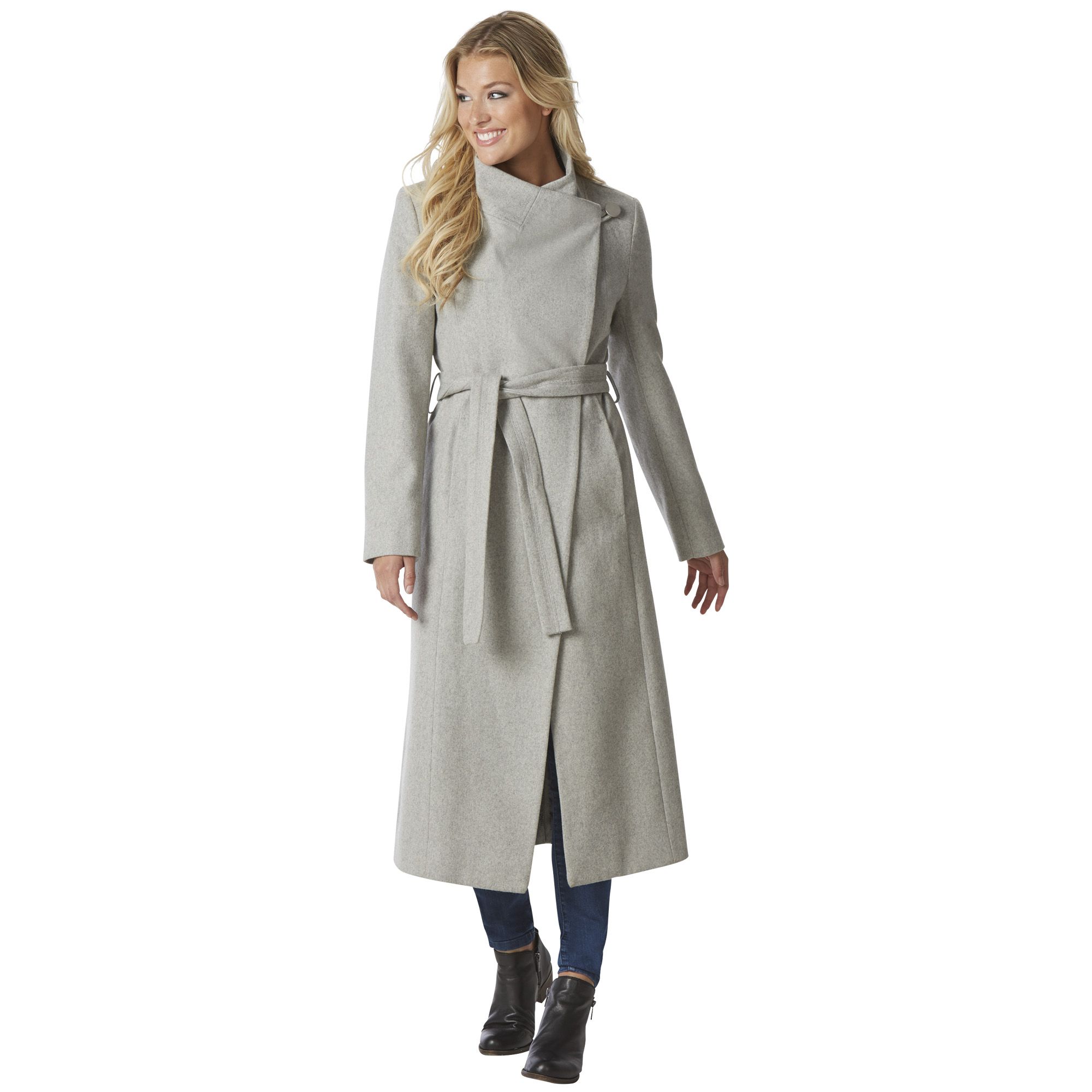 Kenneth cole wool hot sale blend maxi wrap coat