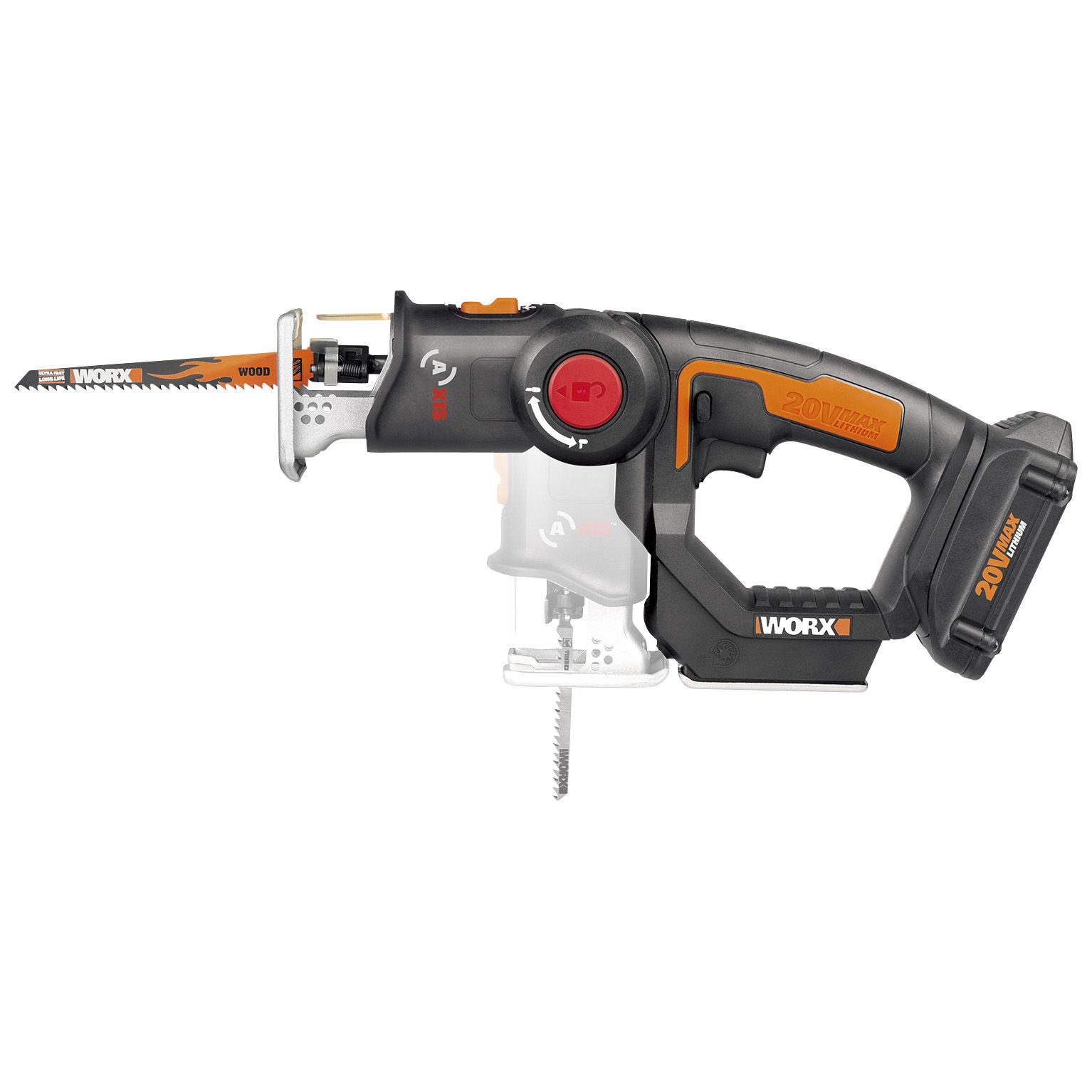 Fingerhut WORX Axis 20V MAX Lithium Ion Cordless Reciprocating