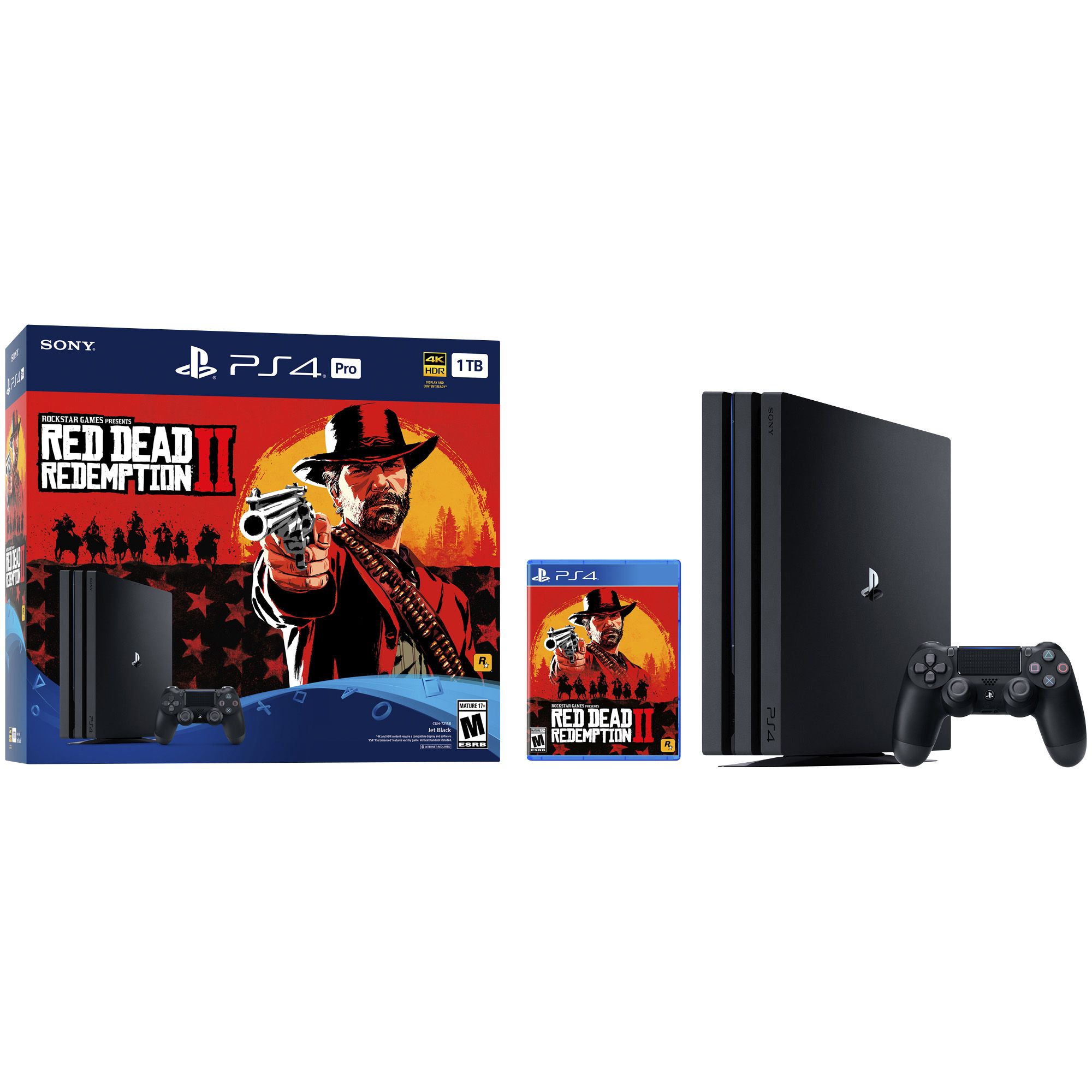 Sony PS4 Pro 1TB Console Bundle with Red Dead Redemption 2
