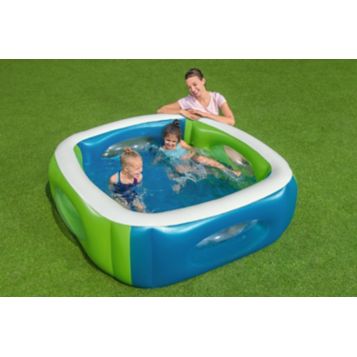 Square blow up store pool