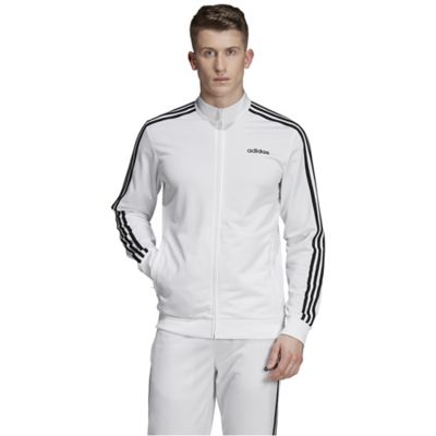 adidas white jacket with black stripes