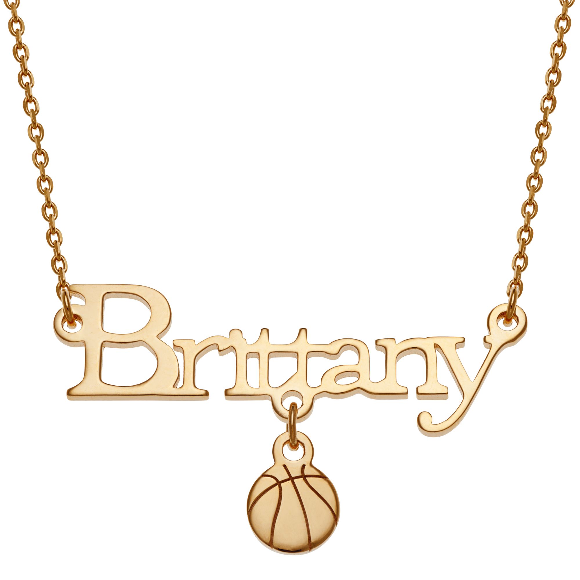 Gold necklace with hot sale basketball charm