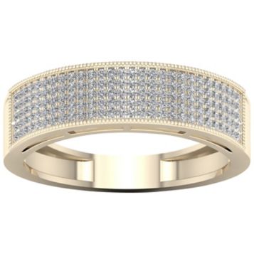 Fingerhut 10k Yellow Gold Men S 3 8 Ct Tw Diamond Wedding Band