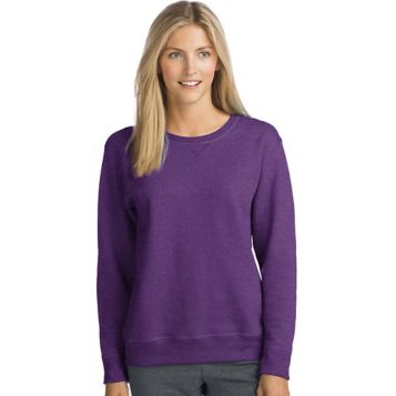 Hanes Women's EcoSmart Crewneck Sweatshirt, Bold Blue Heather, Small at   Women's Clothing store