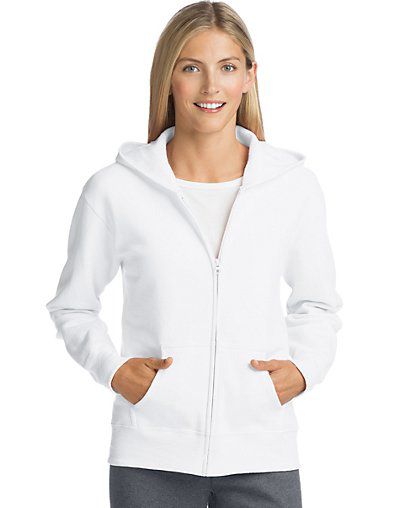 Hanes O4637 ComfortSoft Eco Smart Womens Full-Zip Hoodie Sweatshirt Ebony - Medium