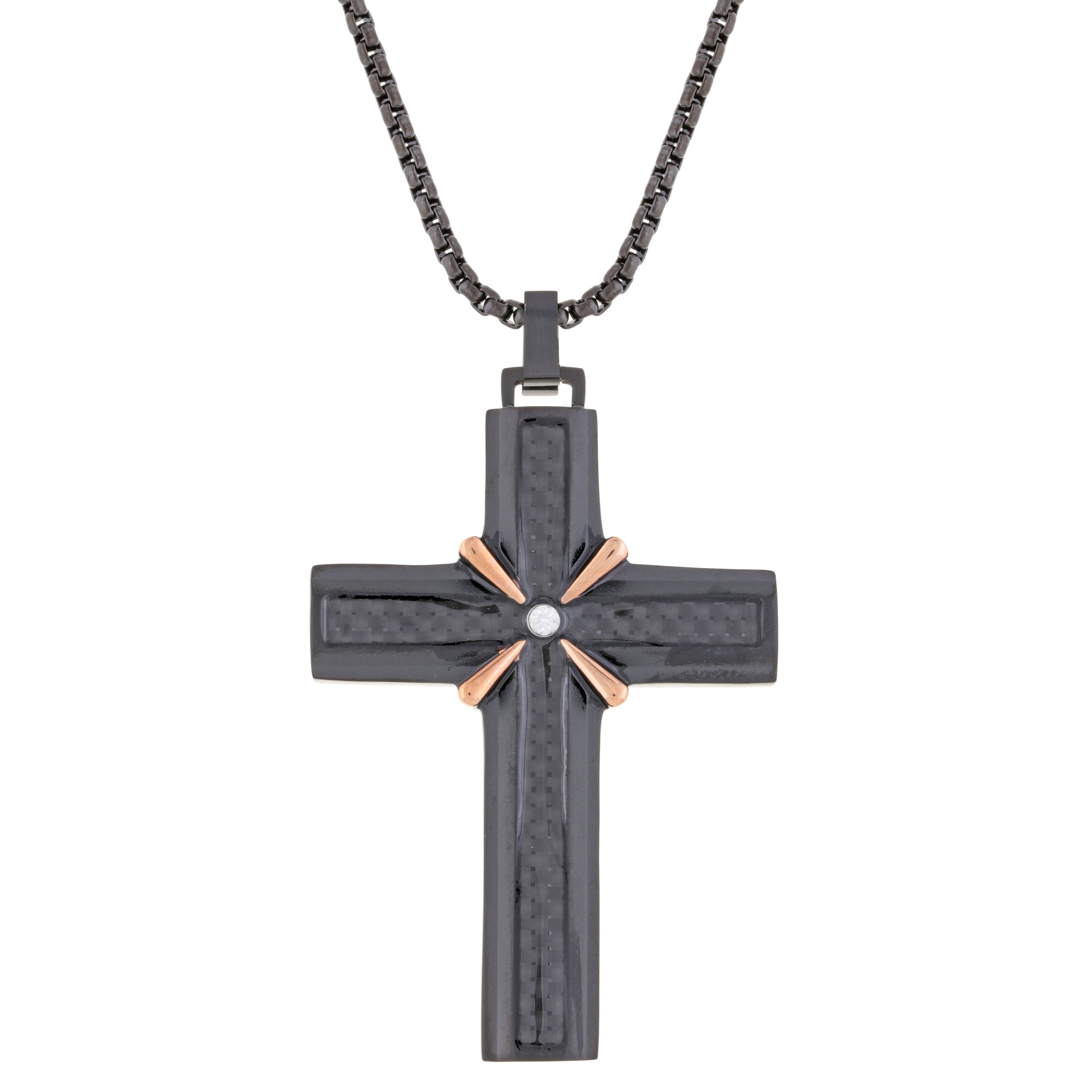 Lynx men's stainless on sale steel cross pendant necklace