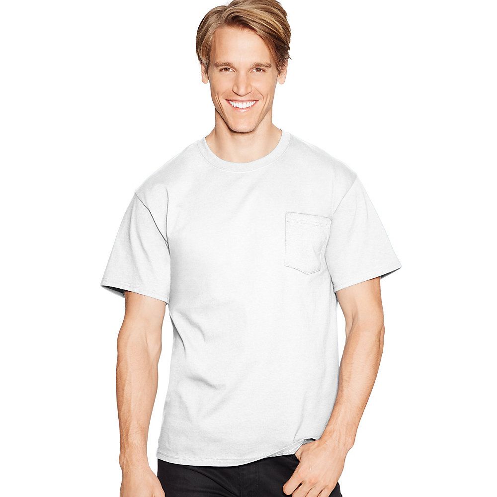 Hanes Tagless Pocket T-Shirt Ash / L