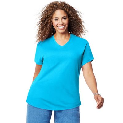 Hanes Just My Size Cotton Jersey Short Sleeve V-Neck T-Shirt (Plus