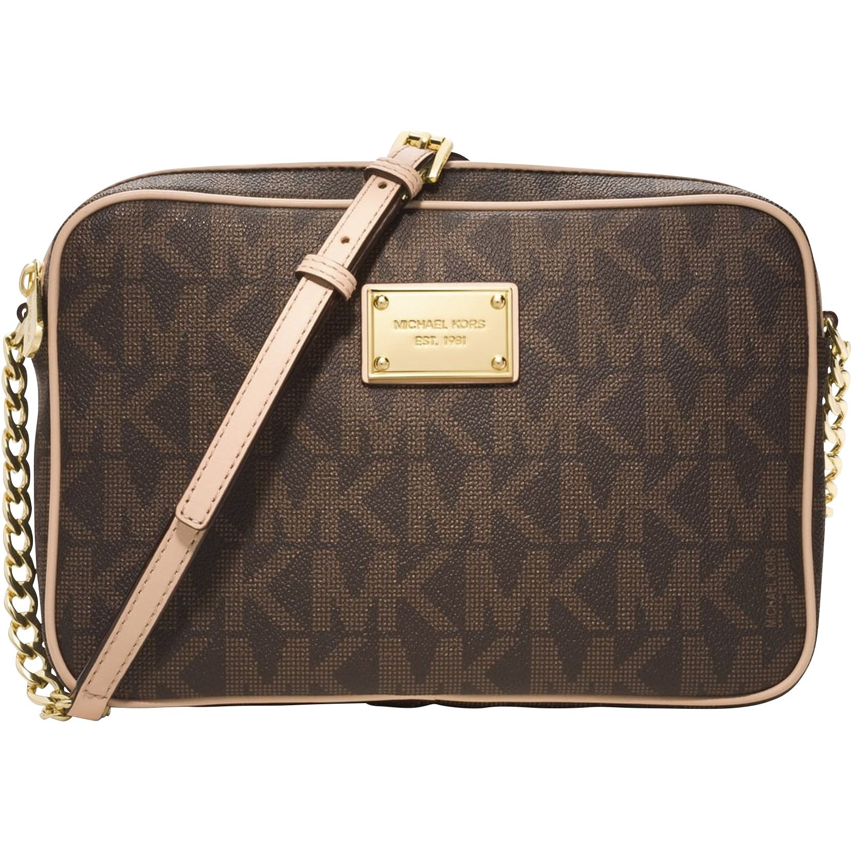 Michael Kors Jet Set Travel Large 2 In 1 Card Case and Wristlet Clutch MK  Signature (Brown) : Clothing, Shoes & Jewelry 