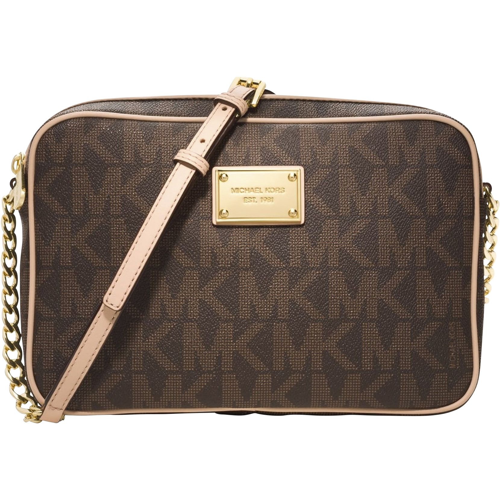 Michael Kors Bags | Michael Kors Jet Set Travel Medium Logo Crossbody Bag | Color: Brown/Gold | Size: Os | Lotsa_Things's Closet